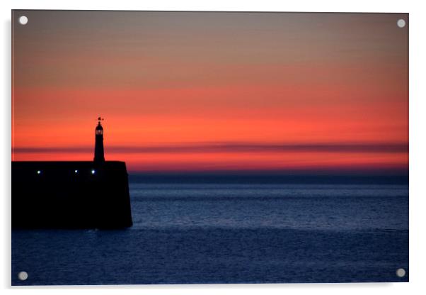 Peel Sunset Isle Of Man Acrylic by Julie  Chambers