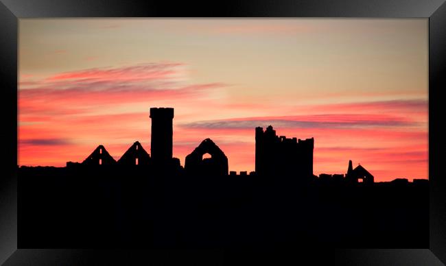 Peel Castle Sunset Isle of Man Framed Print by Julie  Chambers