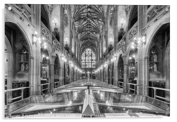 John Rylands Library Manchester UK Acrylic by Phil Durkin DPAGB BPE4