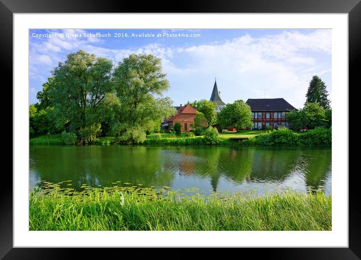 Idyllic Countryside in Northern Germany Framed Mounted Print by Gisela Scheffbuch