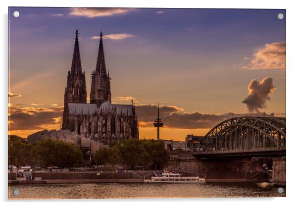 Cologne Cathedral Acrylic by Mick Sadler ARPS