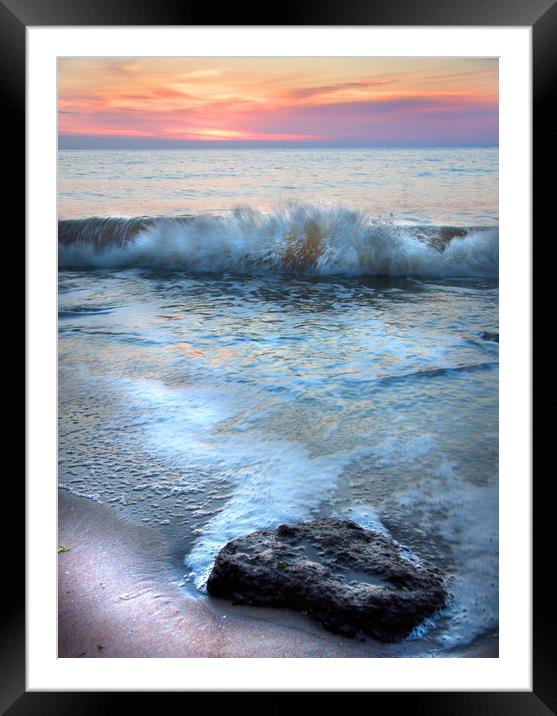Sunset Beach Framed Mounted Print by Mike Sherman Photog