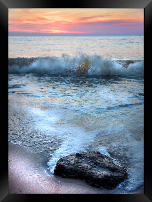 Sunset Beach Framed Print by Mike Sherman Photog