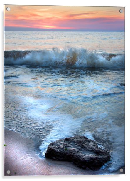 Sunset Beach Acrylic by Mike Sherman Photog