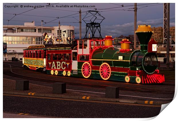 THE TRAINS HERE Print by andrew saxton