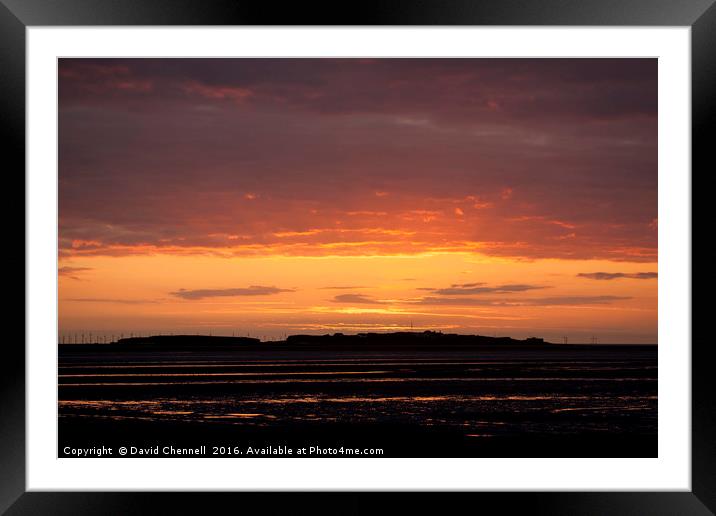 Hilbre Island Afterglow  Framed Mounted Print by David Chennell