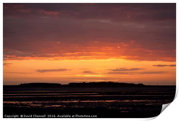Hilbre Island Afterglow  Print by David Chennell