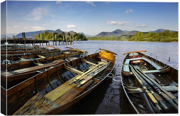 Boats on Derwent Water Canvas Print by Stephen Mole