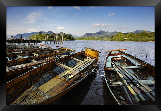 Boats on Derwent Water Framed Print by Stephen Mole