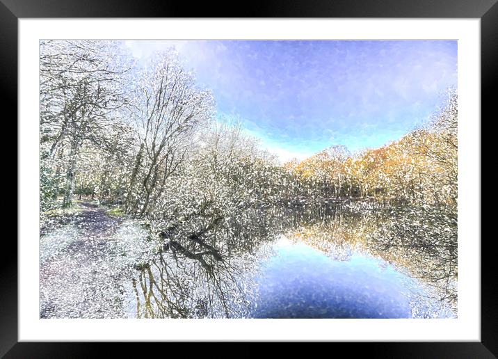 The Winters Day Pond Framed Mounted Print by David Pyatt