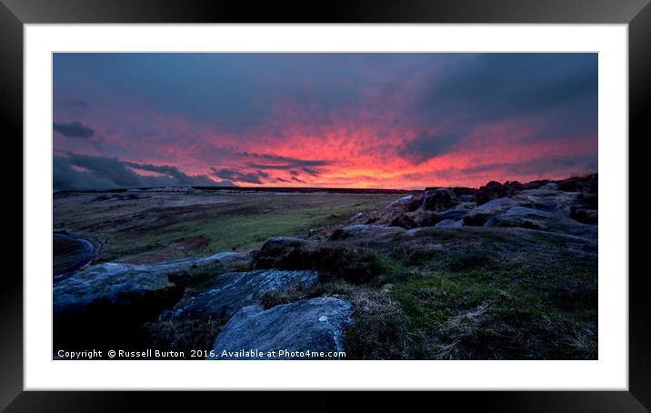 Fire sky Framed Mounted Print by Russell Burton