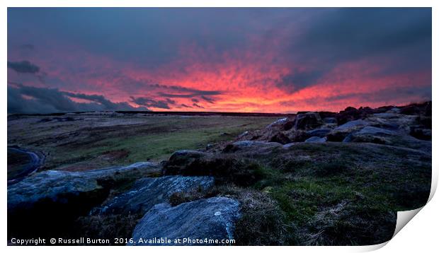 Fire sky Print by Russell Burton