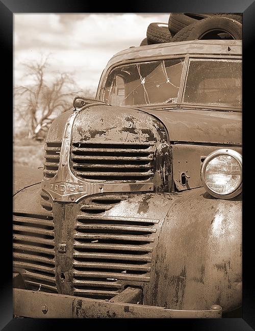 Dodge Truck from times past... Framed Print by Patti Barrett