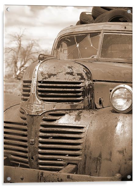 Dodge Truck from times past... Acrylic by Patti Barrett