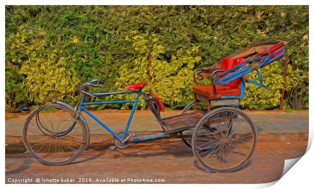 Rickshaw Memories Print by lynette baker
