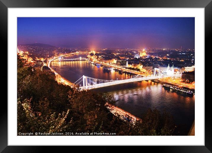Light up the Danube Framed Mounted Print by Rachael Hood