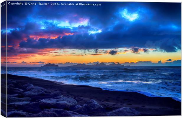 Stormy Icelandic Sunset Canvas Print by Chris Thaxter