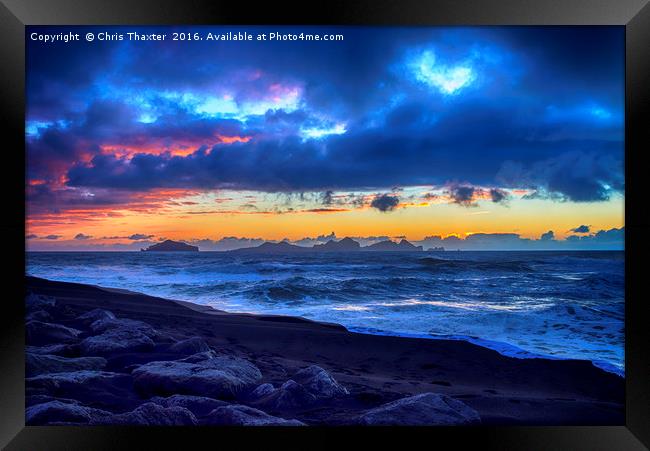 Stormy Icelandic Sunset Framed Print by Chris Thaxter