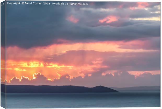 Radiant Sunrise on Rame Peninsula Canvas Print by Beryl Curran