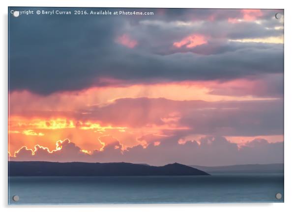Radiant Sunrise on Rame Peninsula Acrylic by Beryl Curran