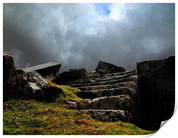 A stairway too!!! dartmoore and cornwall Print by mick gibbons