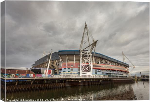Principality Rugby Stadium Wales Canvas Print by Leighton Collins