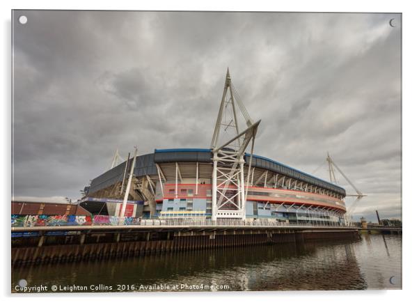 Principality Rugby Stadium Wales Acrylic by Leighton Collins