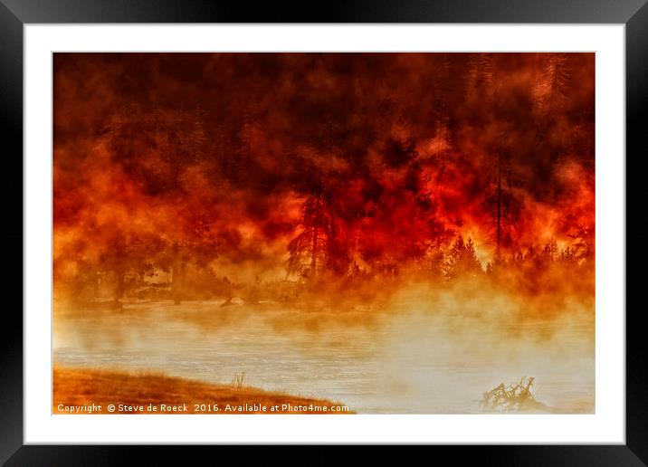 Fireburst Framed Mounted Print by Steve de Roeck