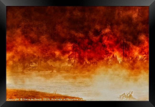 Fireburst Framed Print by Steve de Roeck