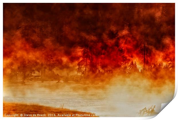 Fireburst Print by Steve de Roeck