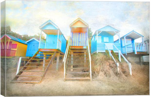  Wells-Next-The-Sea Beach Huts  Canvas Print by Mike Sherman Photog
