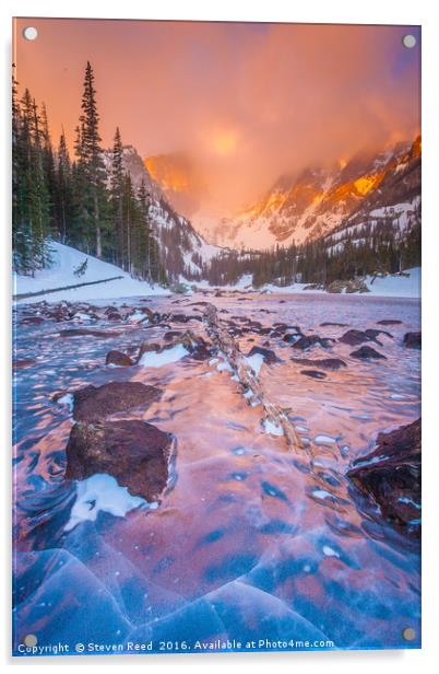 Rocky Mountain Sunrise Acrylic by Steven Reed