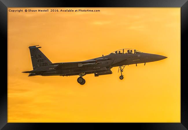 " F15 Burnertown Approach " Framed Print by Shaun Westell