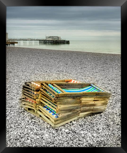 Worthing Beach Framed Print by Mike Sherman Photog
