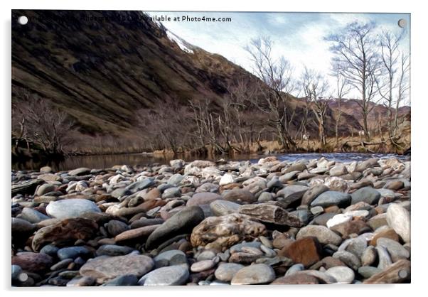 Scottish Highland small Glen and River Acrylic by Andy Anderson