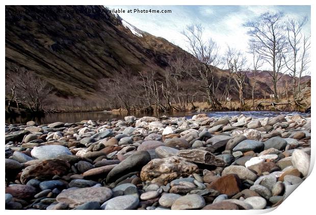 Scottish Highland small Glen and River Print by Andy Anderson