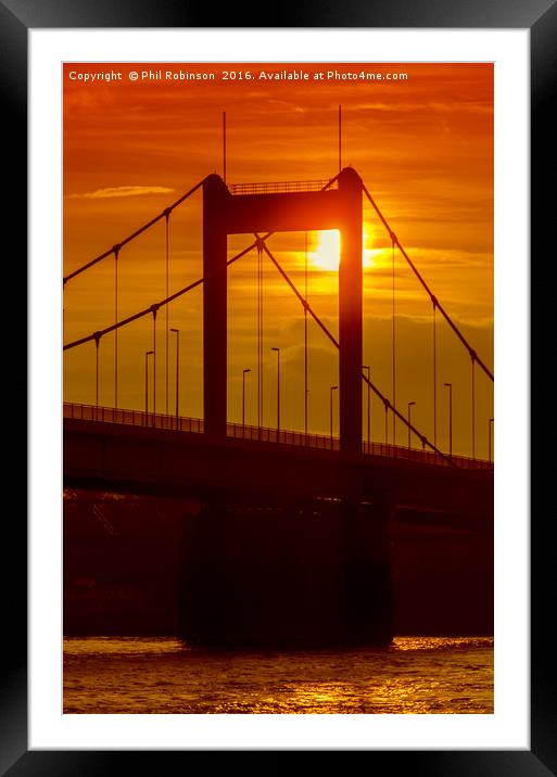 sunset over the Friedriche-Ebert-Brücke. Framed Mounted Print by Phil Robinson