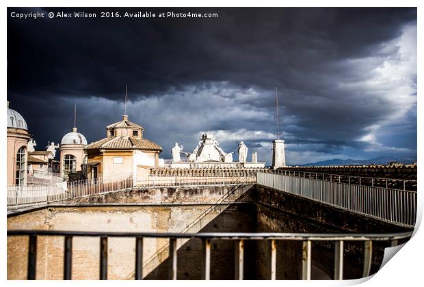 the Roof of The Papal Basilica of St. Peter Print by Alex Wilson