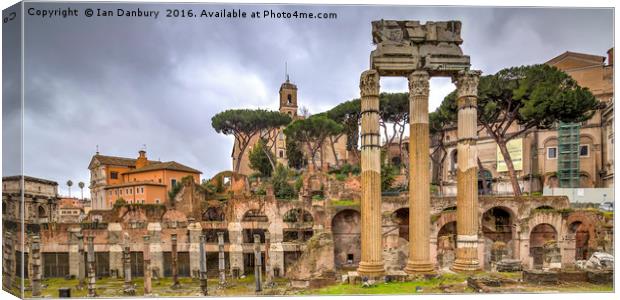 The Forum in Rome Canvas Print by Ian Danbury