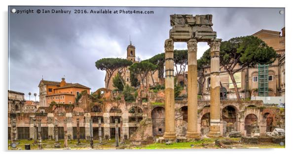 The Forum in Rome Acrylic by Ian Danbury