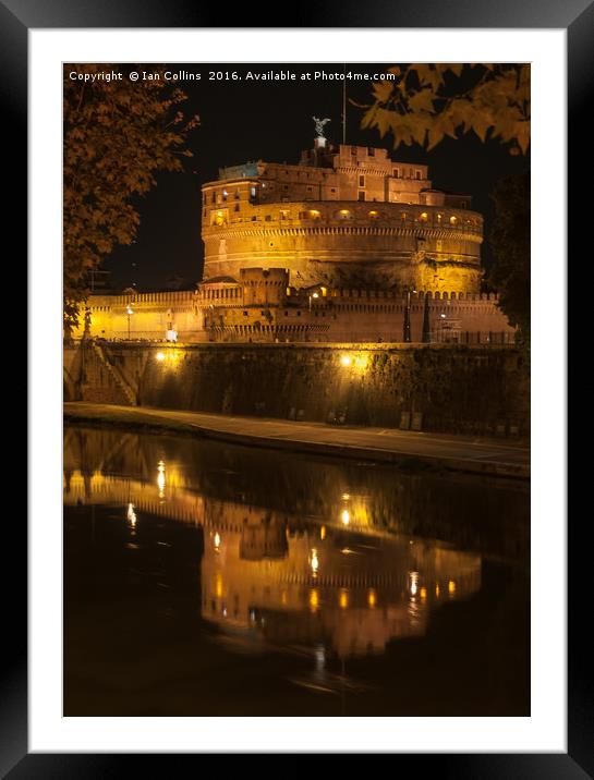 Castel Sant'Angelo at Night Framed Mounted Print by Ian Collins