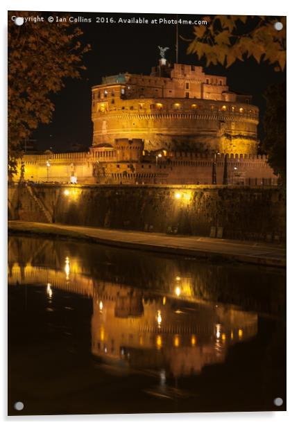 Castel Sant'Angelo at Night Acrylic by Ian Collins