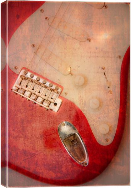 Textured Guitar four Canvas Print by Mike Sherman Photog