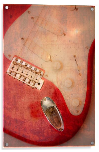 Textured Guitar four Acrylic by Mike Sherman Photog