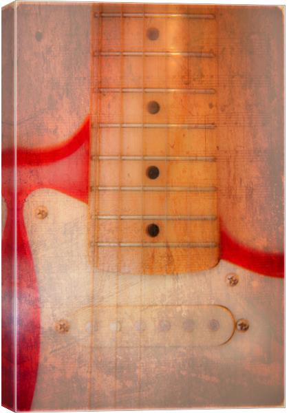 Textured Guitar two Canvas Print by Mike Sherman Photog