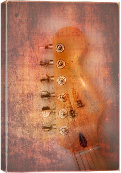 Textured Guitar one Canvas Print by Mike Sherman Photog