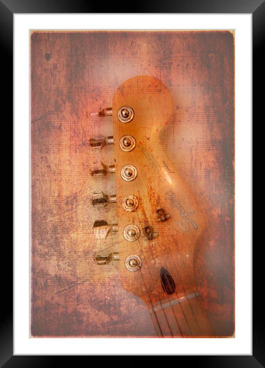 Textured Guitar one Framed Mounted Print by Mike Sherman Photog