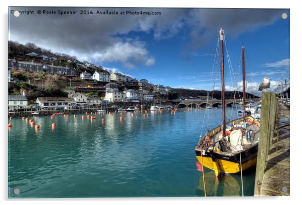 Cornish Lugger on the River Looe  Acrylic by Rosie Spooner