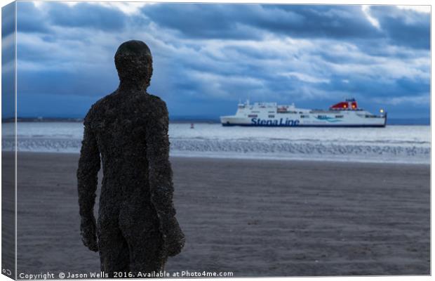 Watching the ferry coming in Canvas Print by Jason Wells