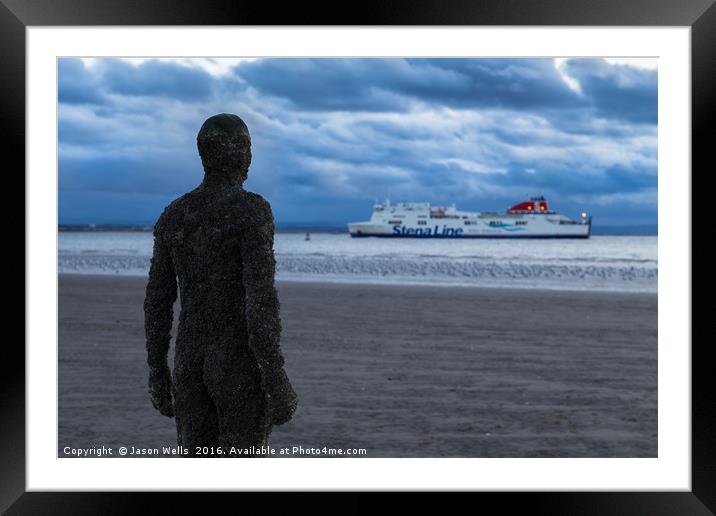 Watching the ferry coming in Framed Mounted Print by Jason Wells